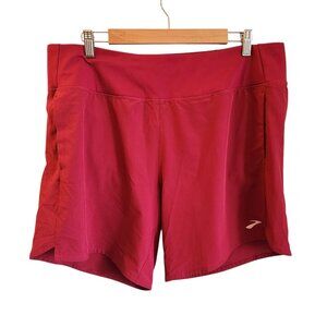 Brooks Shorts XL Red Women's Chaser 7" Inseam Lined Run Gym Workout